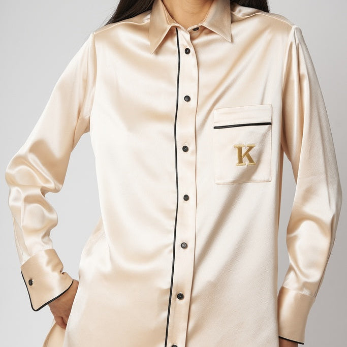 Beige Satin Blouse