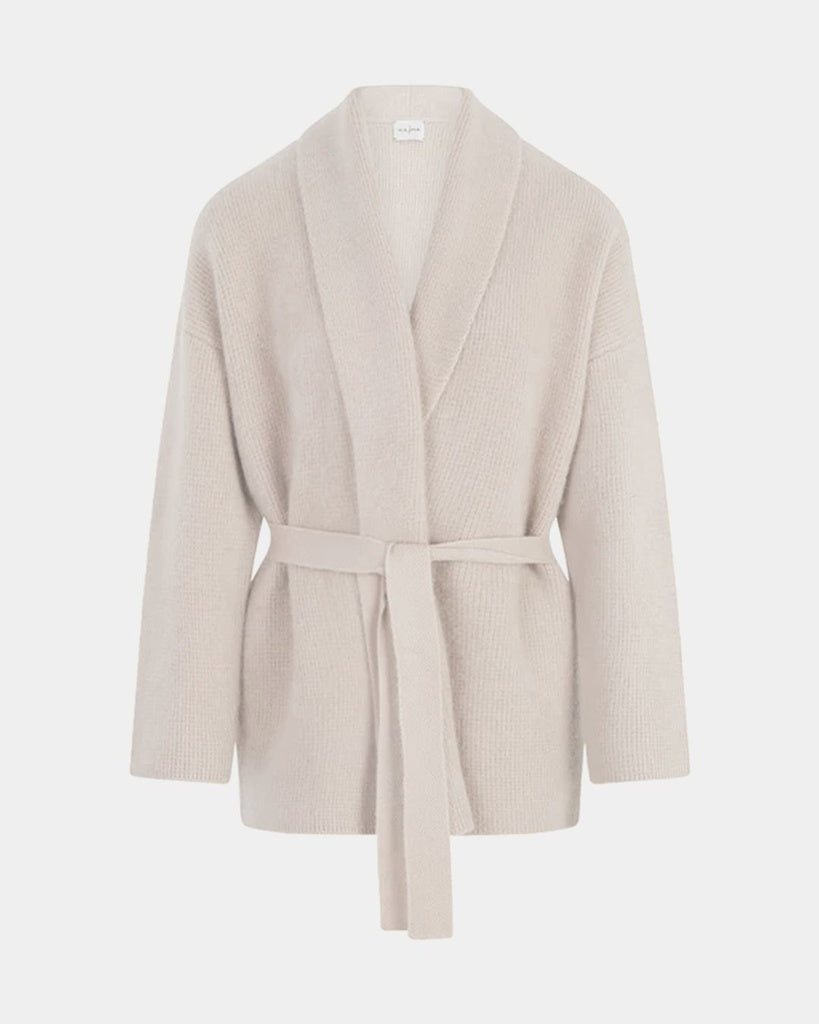 CARDIGAN WITH BELT white