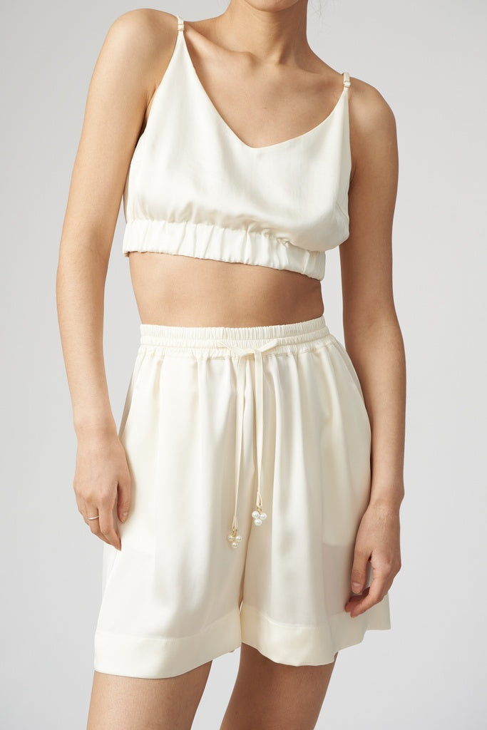 Liya suit top and shorts cream