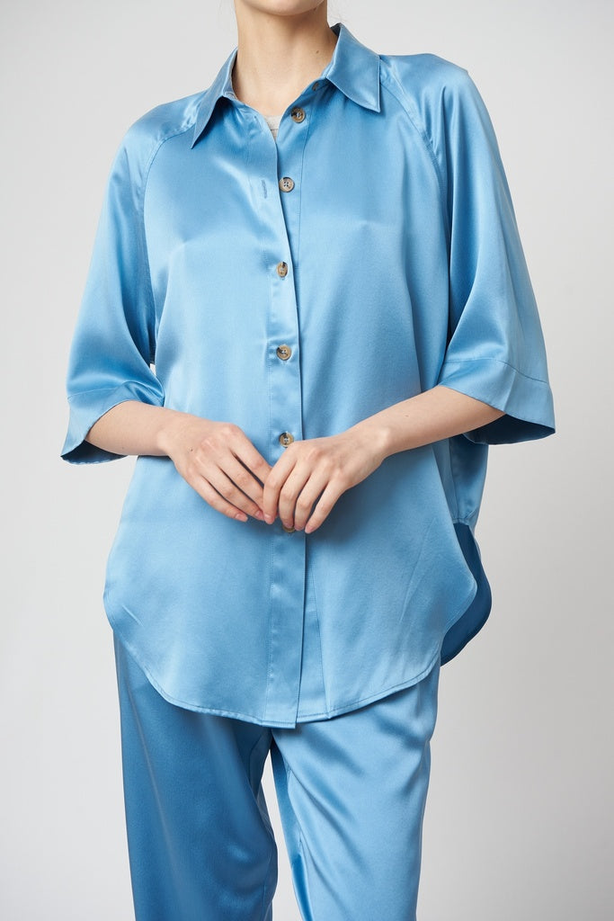 shirt short sleeve Datia blue