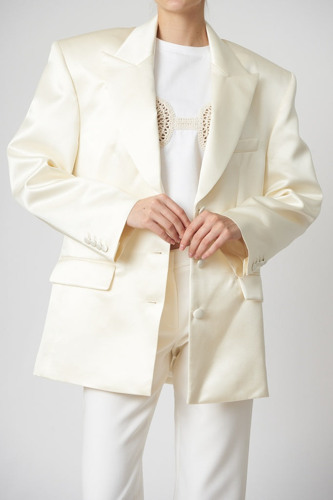 blazer cream silk 155723