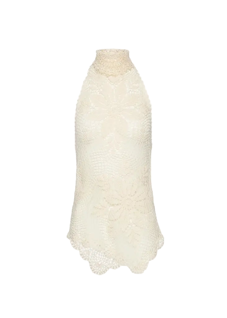 CROCHET knitted TOP CREAM