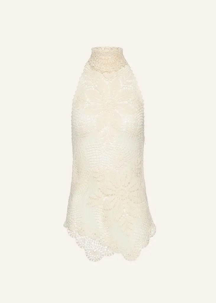 CROCHET knitted TOP CREAM