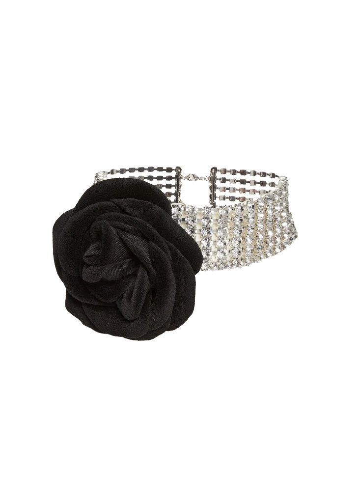 NECKLACE flower BLACK