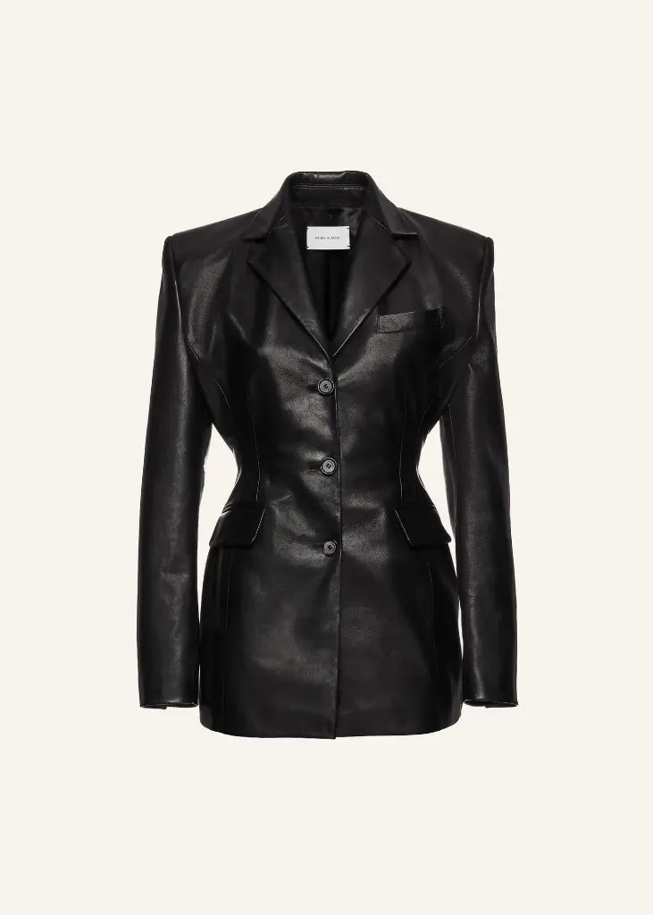 LEATHER 01 BLAZER BLACK 101721