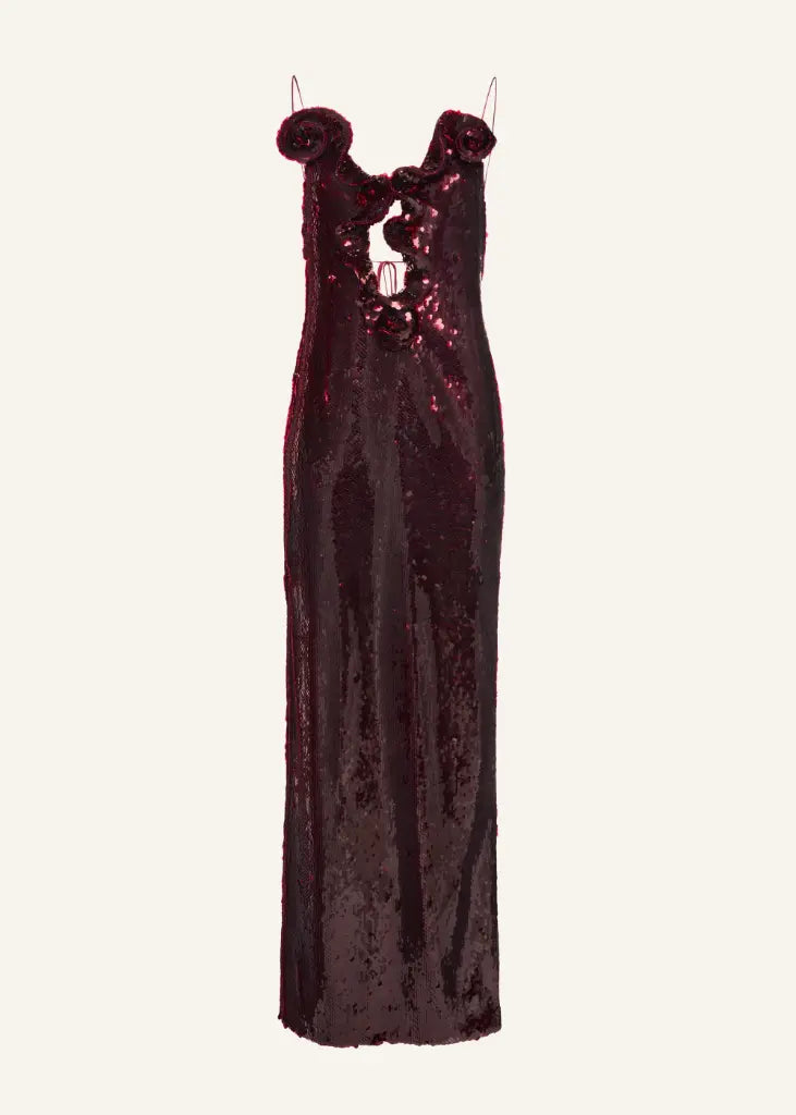 DRESS BORDEAUX SEQUINS