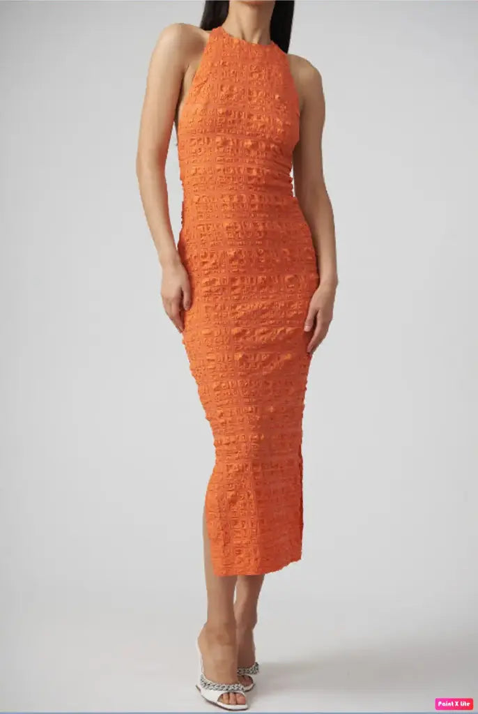 Nanushka midi orange dress