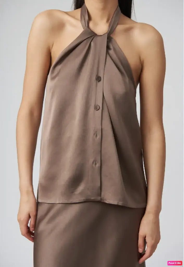 Nanushka beige halter top