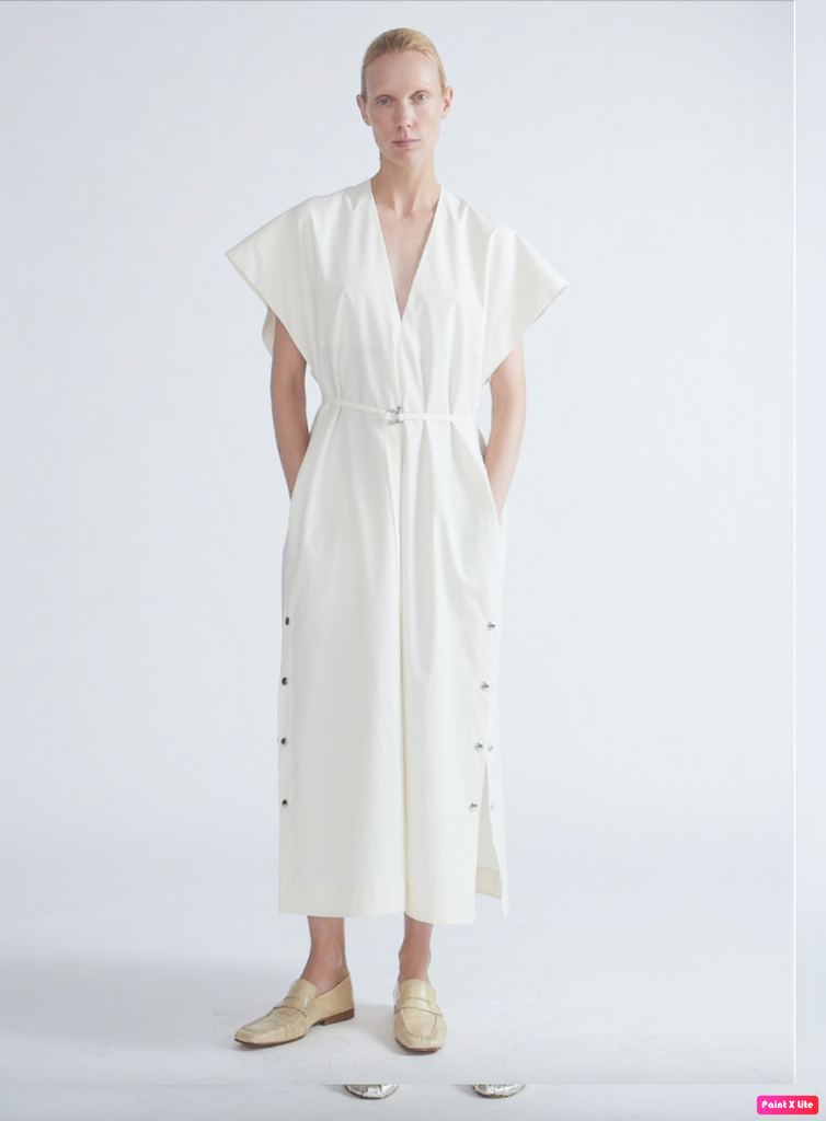 OVERSIZED MAXI DRESS WITH SIDE SNAPS AND BELT