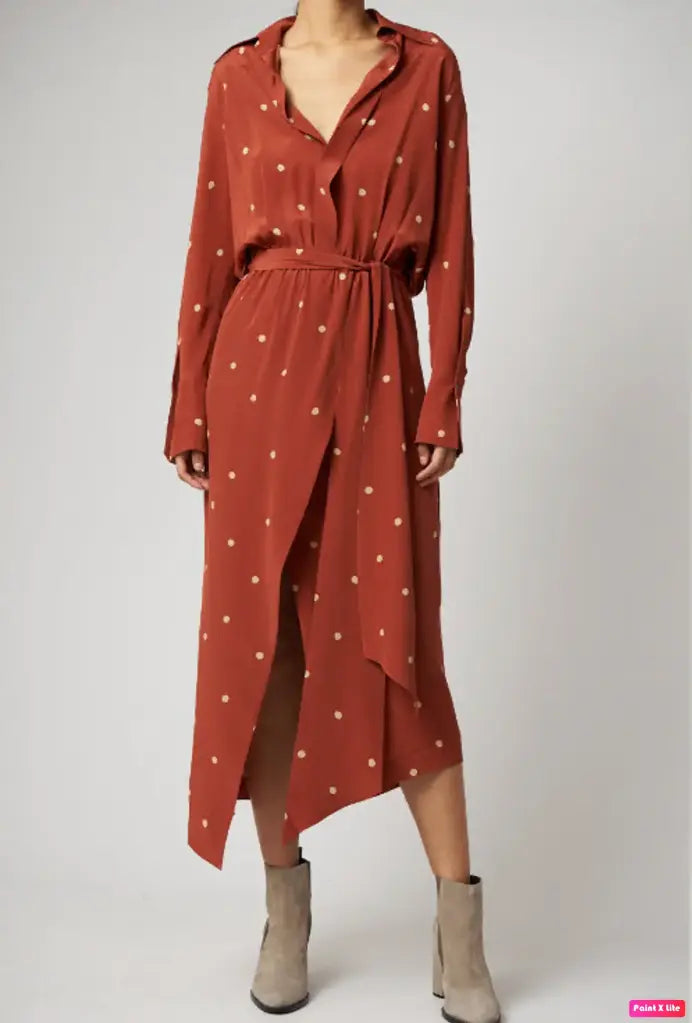 Red with white dots dress