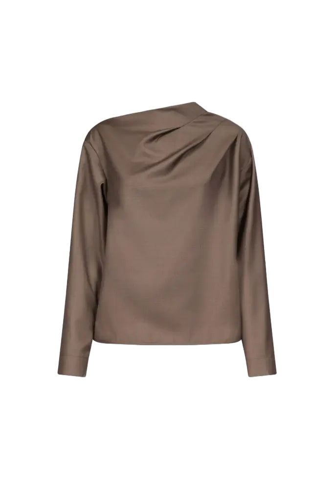 Mauris Asymmetric Wool Blouse