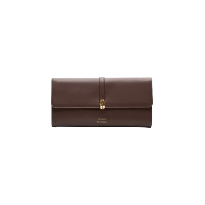 Brown Elmer Calf Leather Clutch