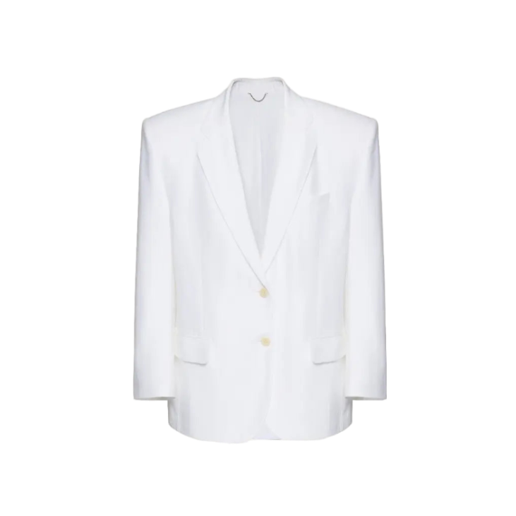 Blazer 01 in White Viscose