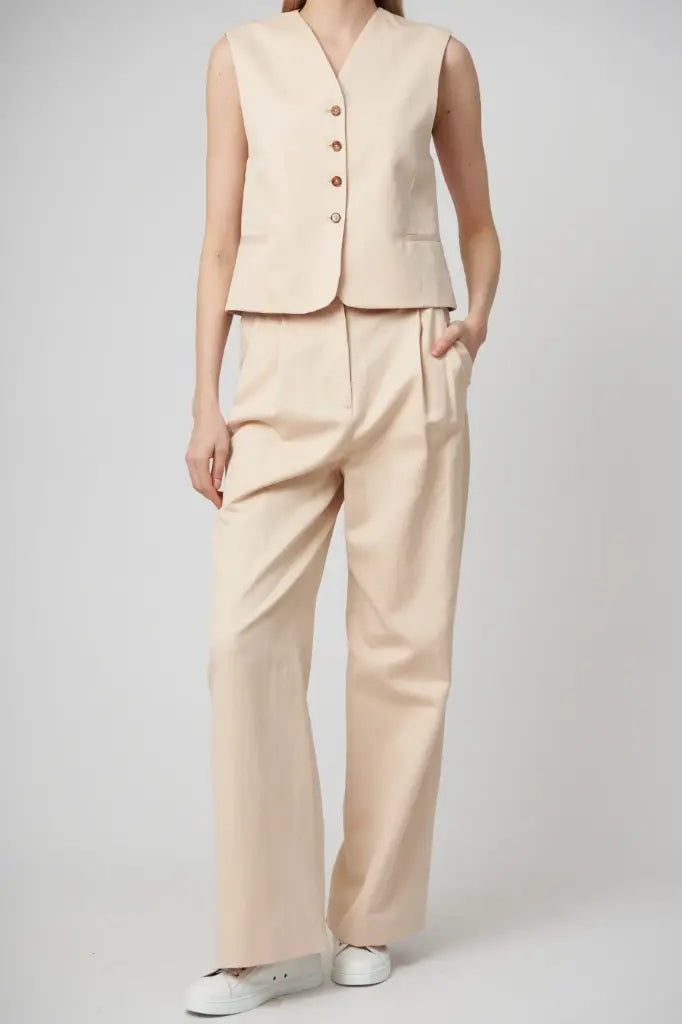 LOULOU DE SAISON PANTS wide cut cream