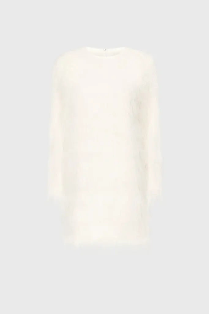 TINA Fringed fabric dress