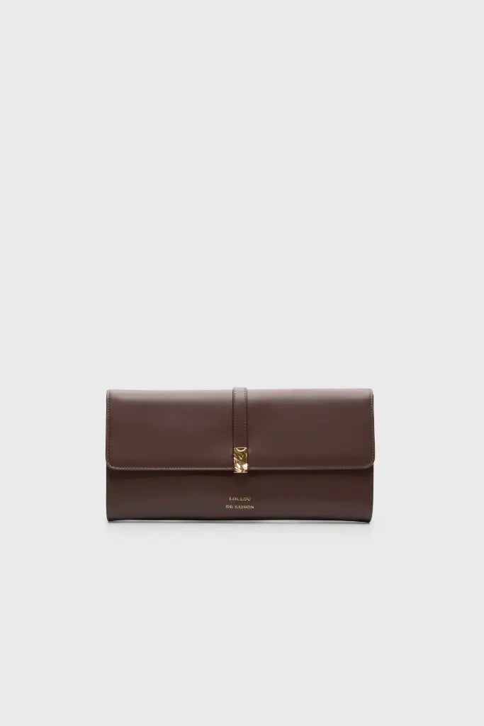 Brown Elmer Calf Leather Clutch