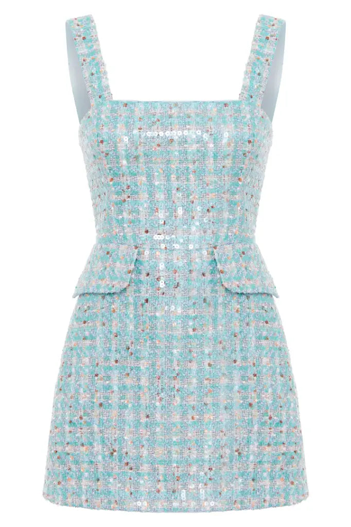 Sequin Tweed Mini Dress