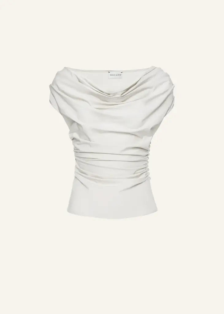 Off-The-Shoulder Draped Silk Top