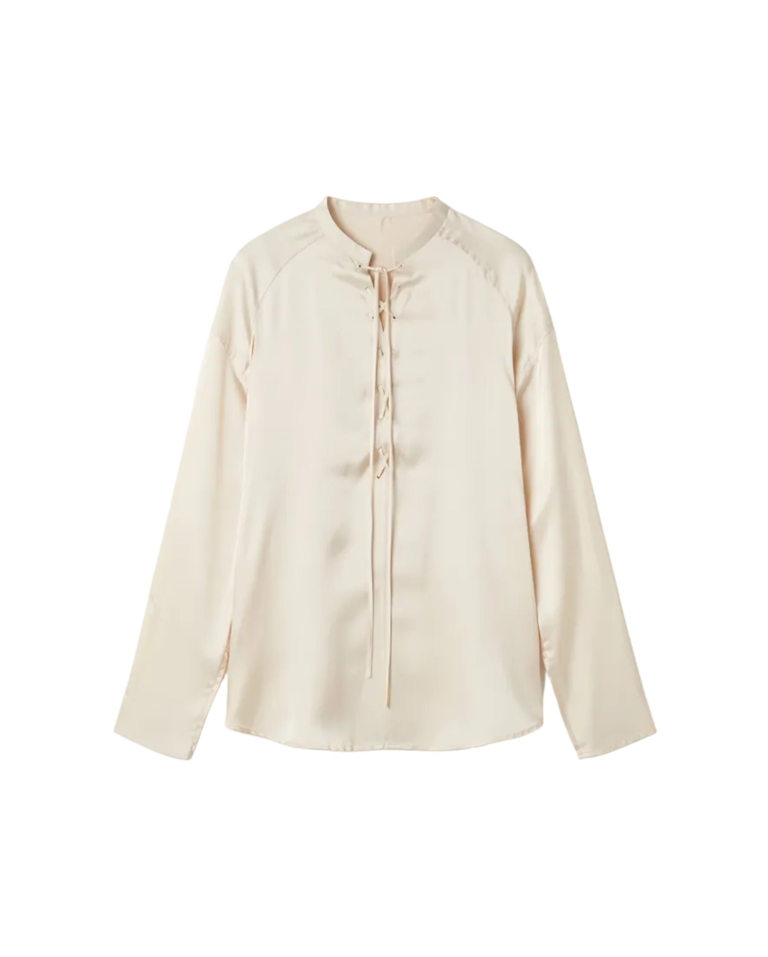 Zamia Silk Lace-Up Top