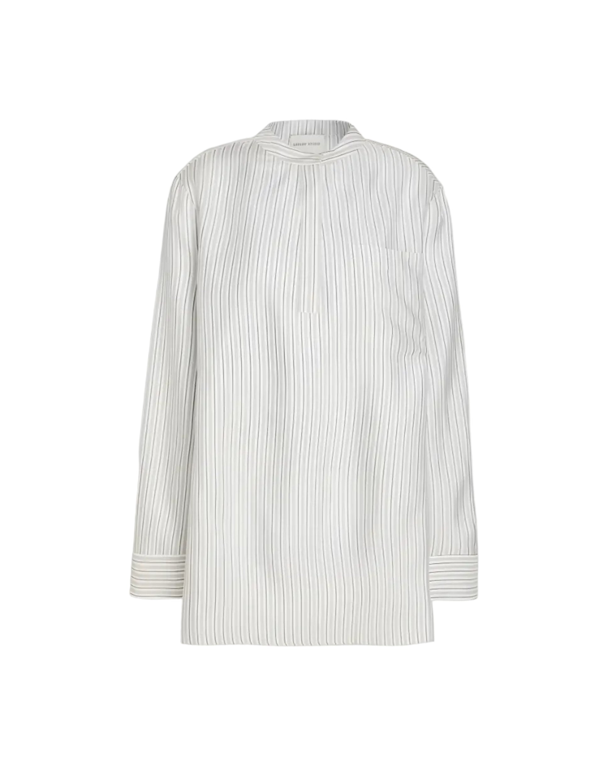 Isor Striped Silk-Twill Top