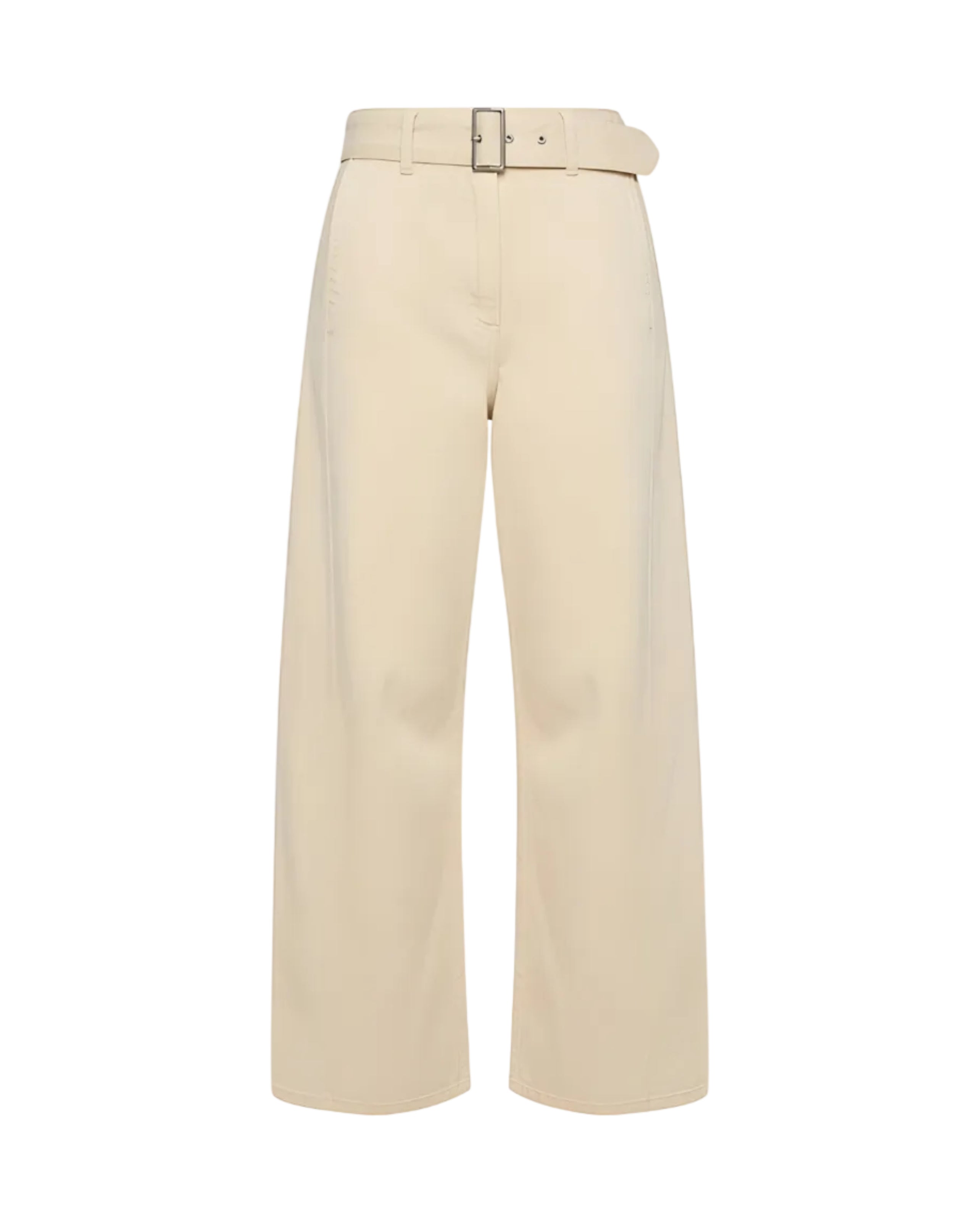 Belted Wide-Leg Denim Trousers