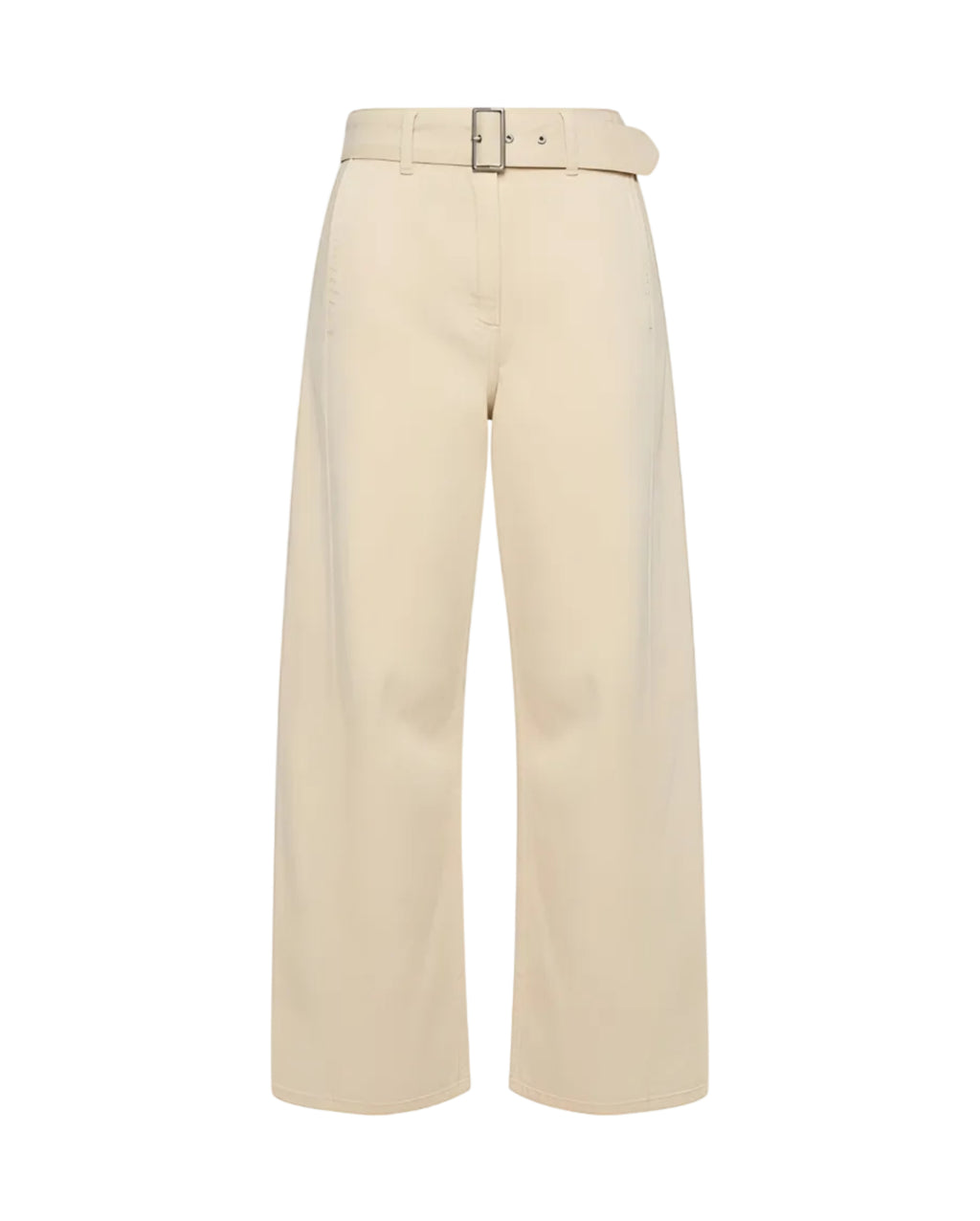 Belted Wide-Leg Denim Trousers
