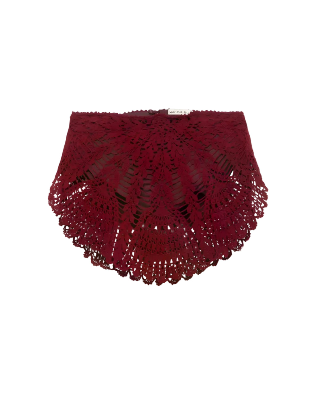 Padded-Hip Crochet Mini Skirt