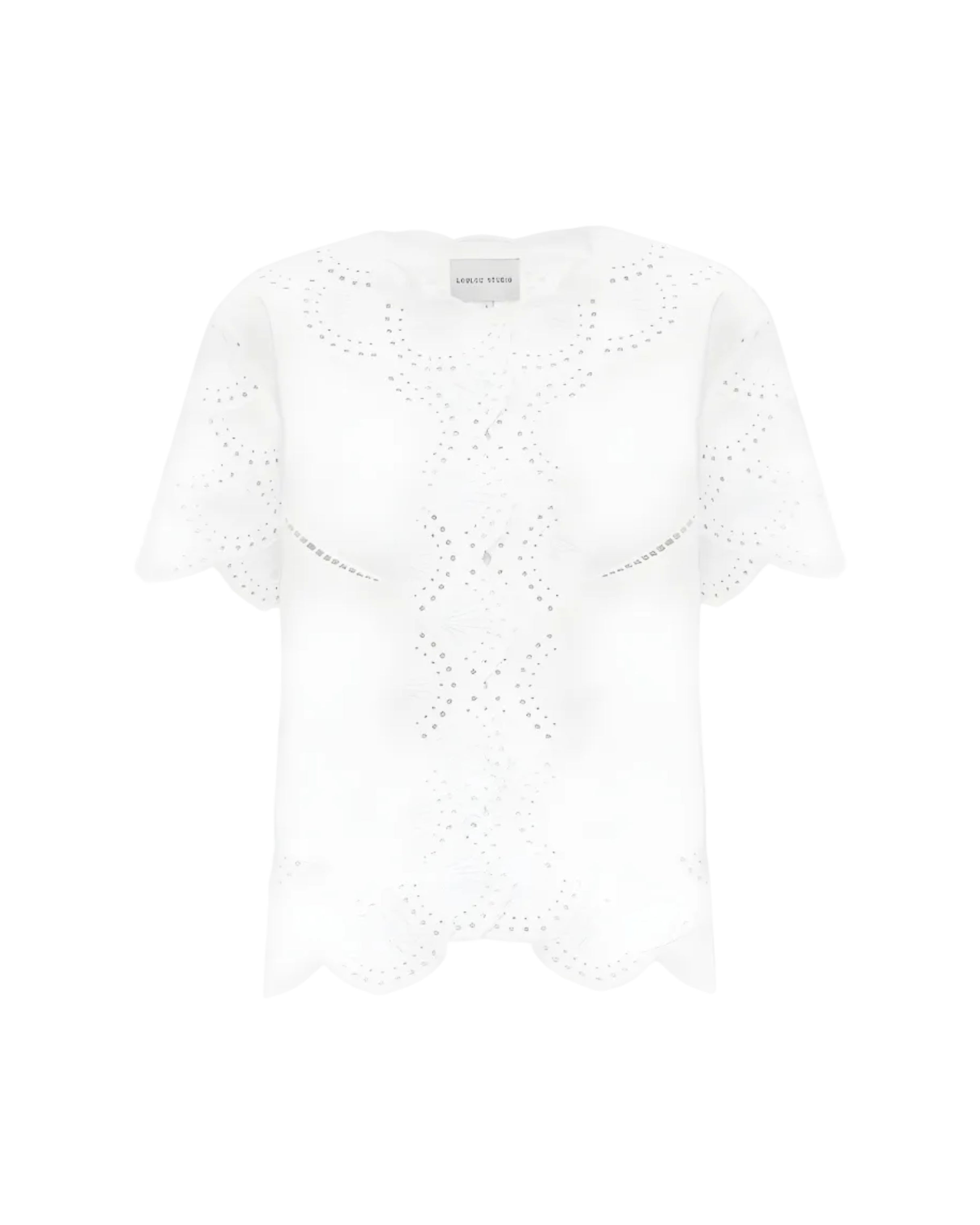 Elly White Blouse with Embroidery
