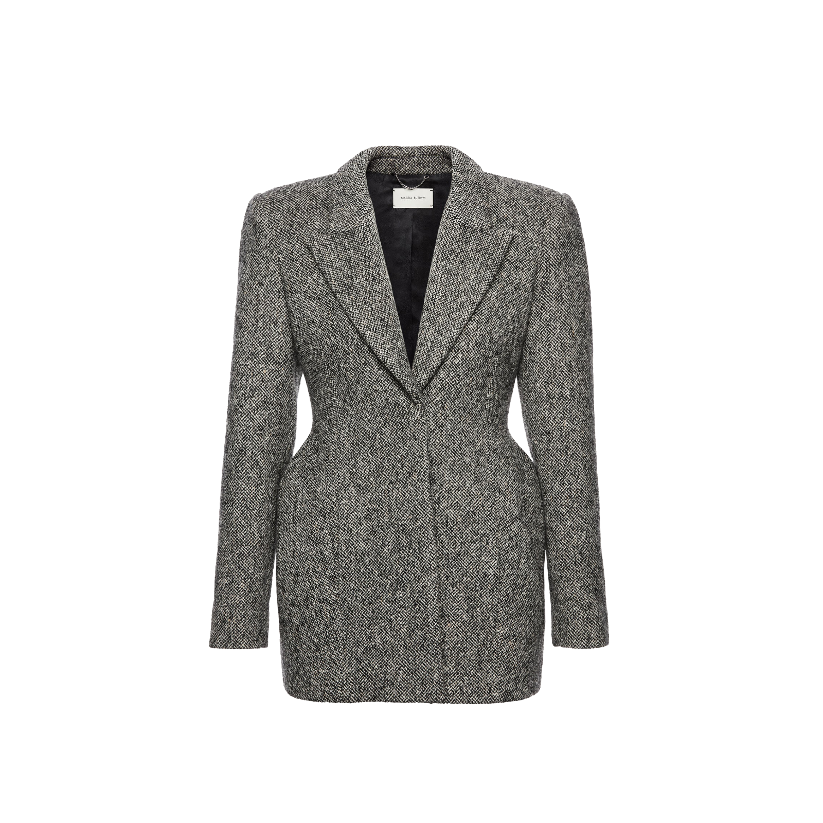 Grey Melange Sculpted Hourglass Blazer