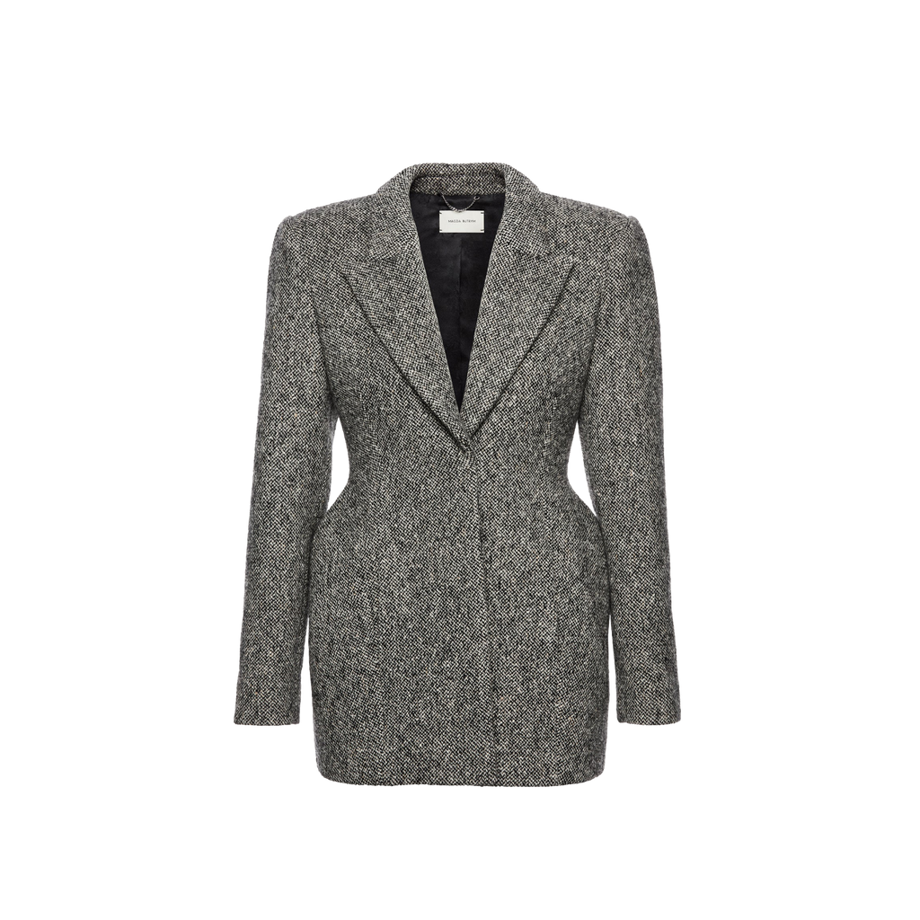 Grey Melange Sculpted Hourglass Blazer