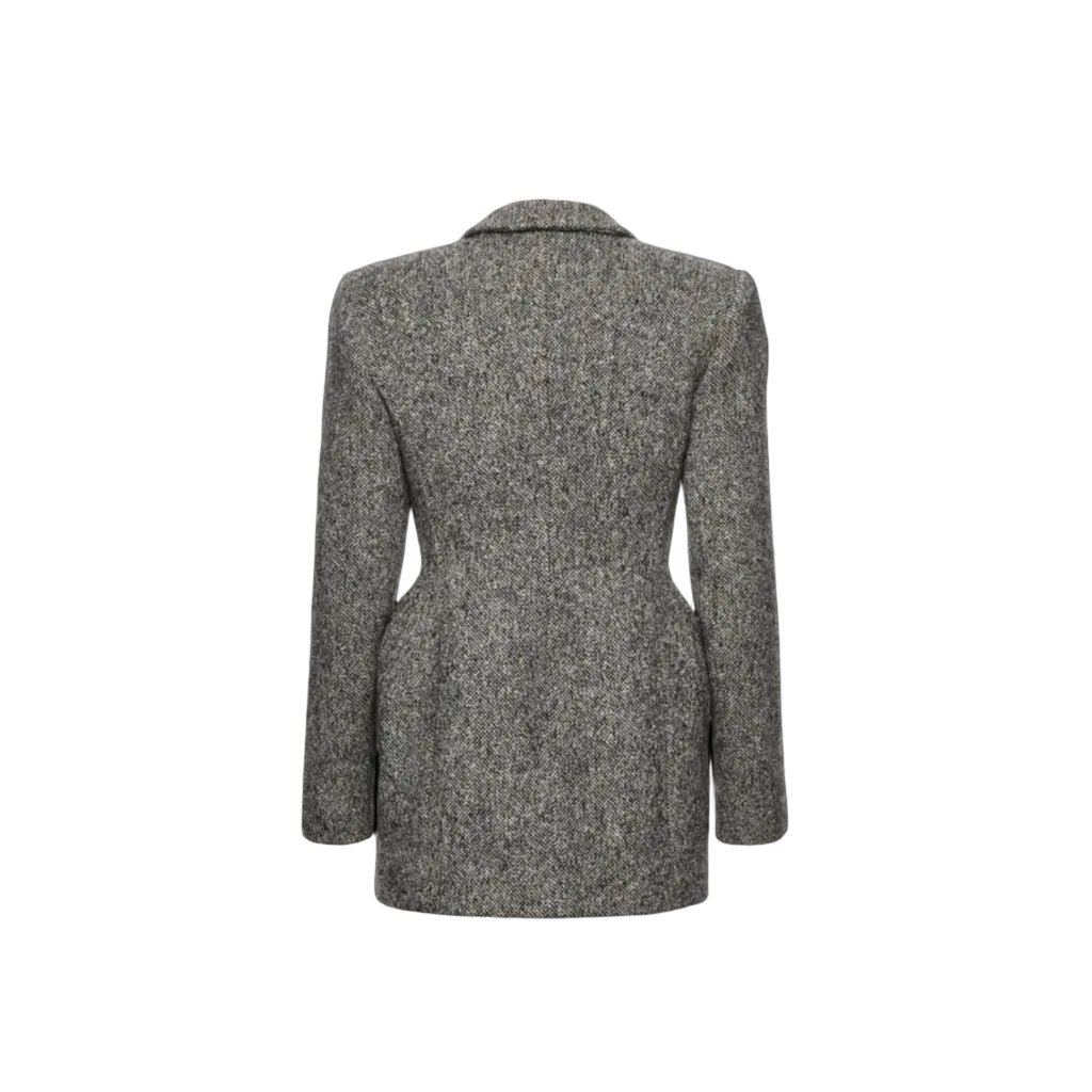 Grey Melange Sculpted Hourglass Blazer