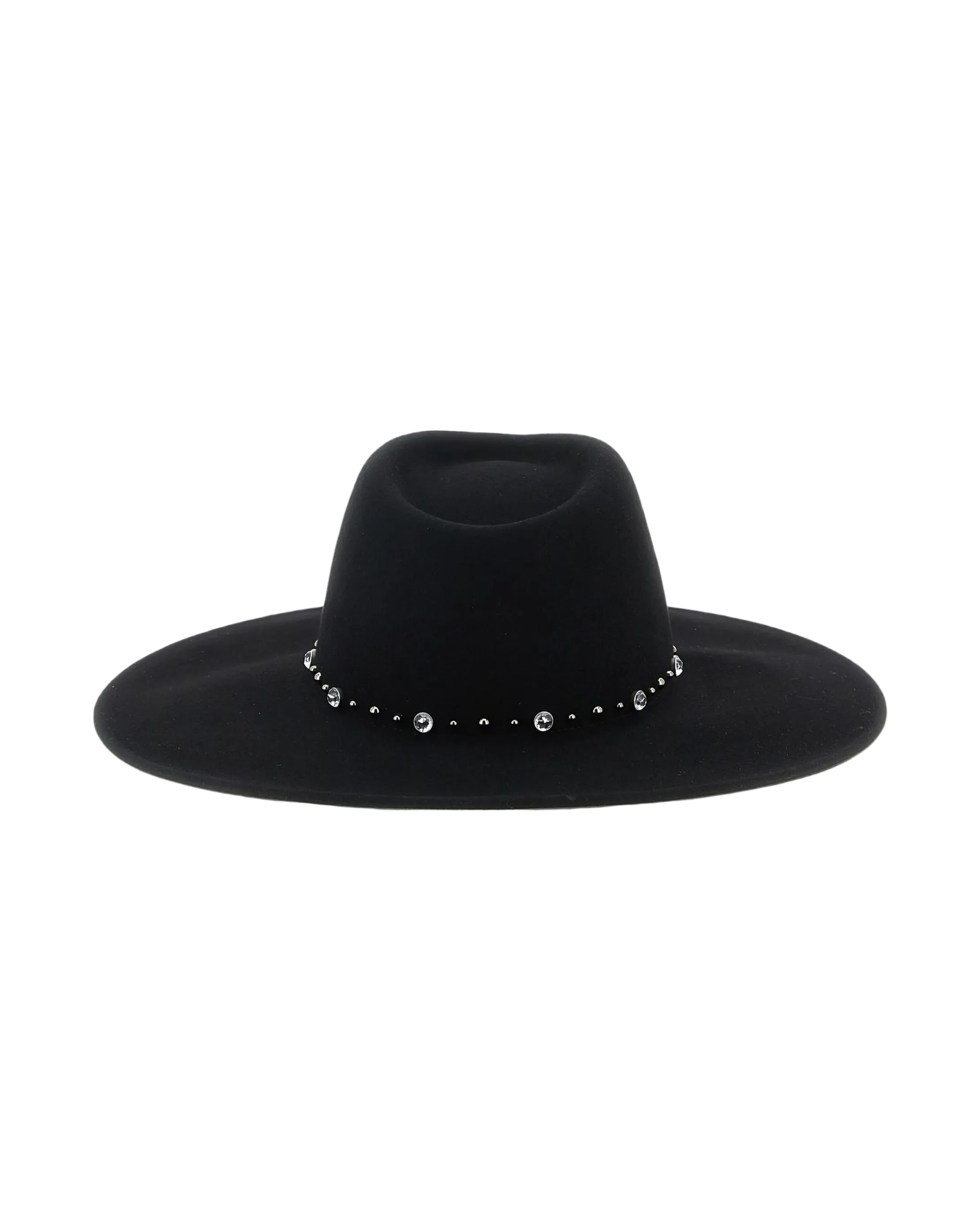 Wide-Brim Crystal-Embellished Hat