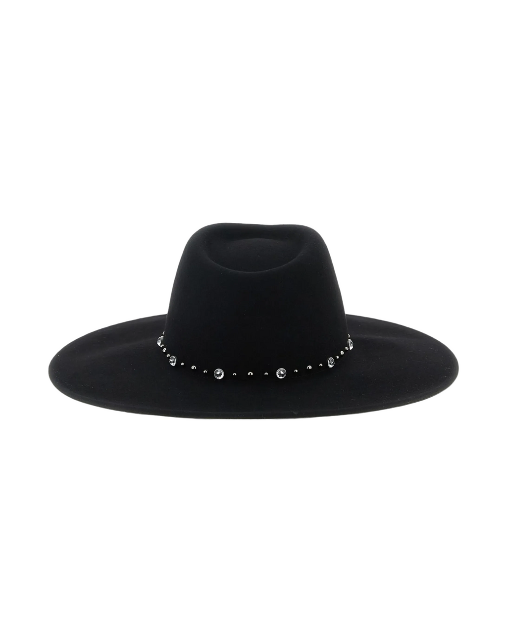 Wide-Brim Crystal-Embellished Hat