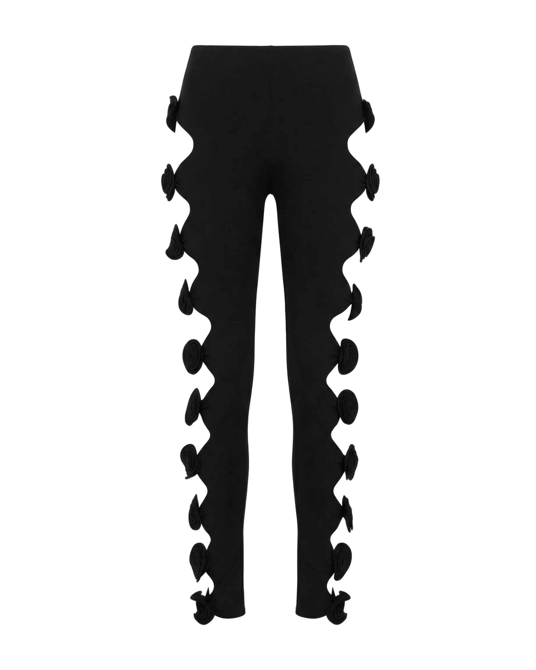 Rose-Detailed Cut-Out Leggings