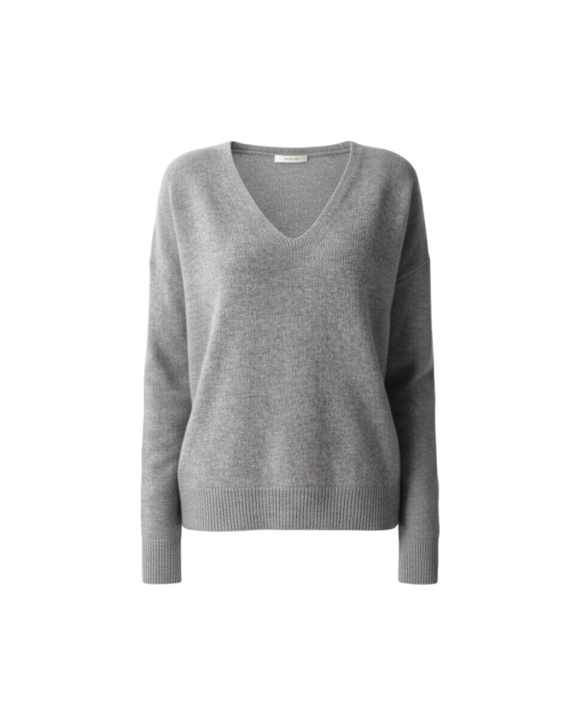 V-Neck Long Sleeve Cashmere Top