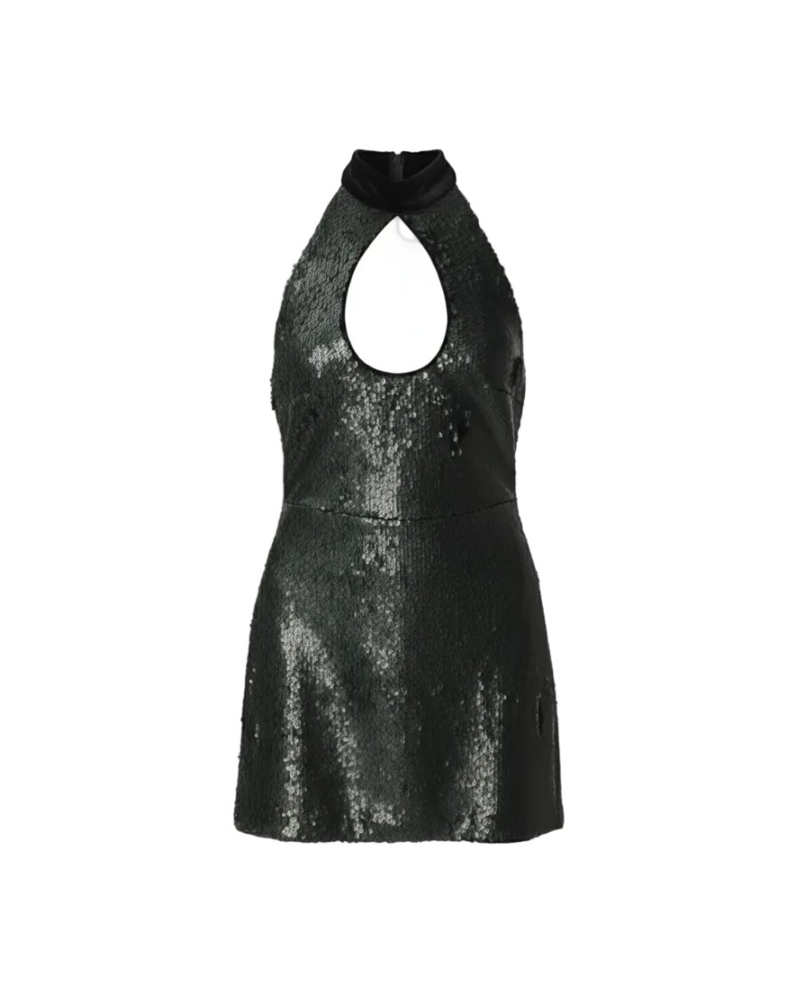 Sequin Halter Mini Dress
