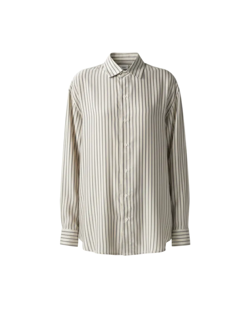 Songino Oversized Silk Stripe Shirt
