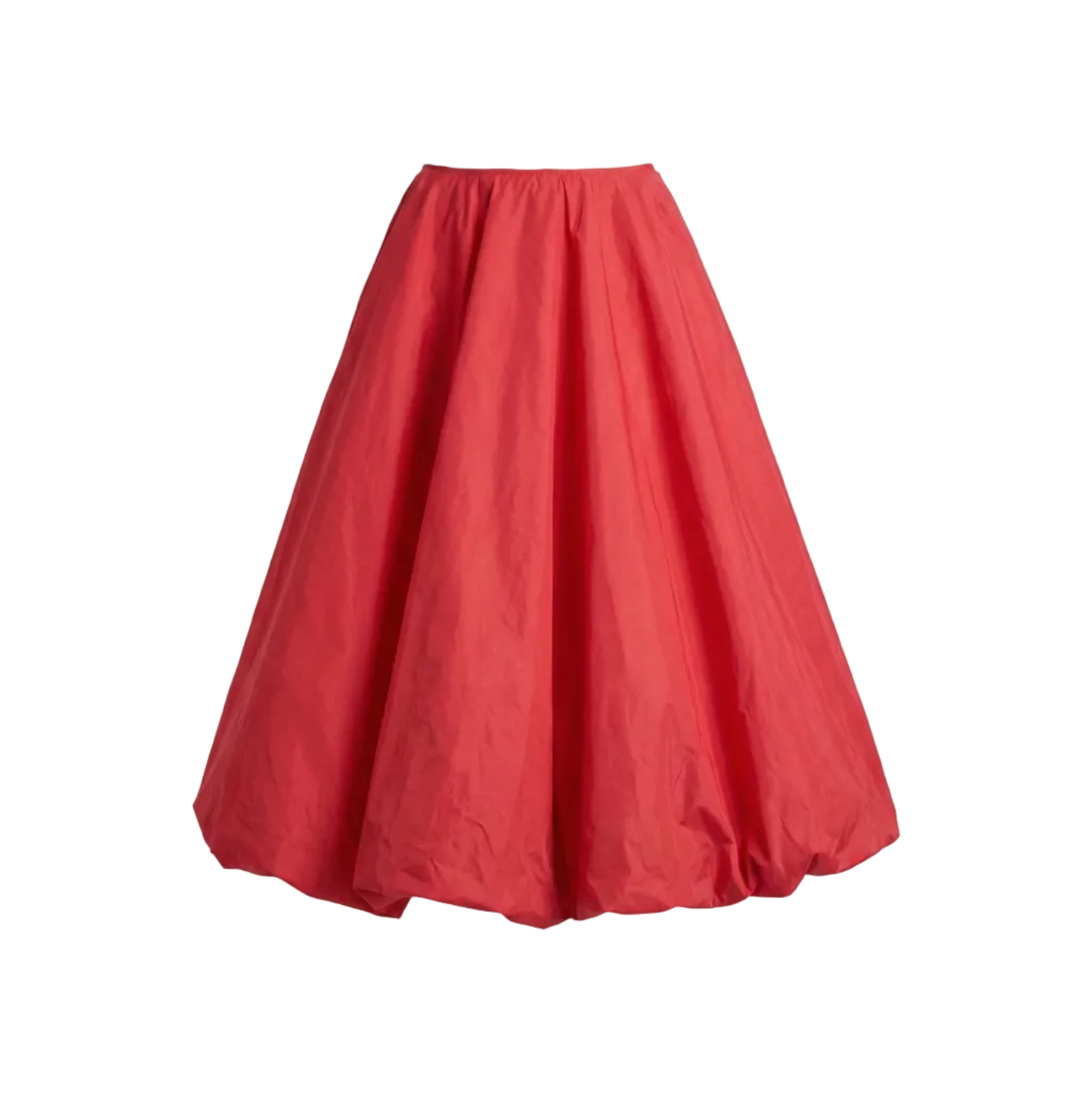 Red Taffeta Bubble Mini Skirt