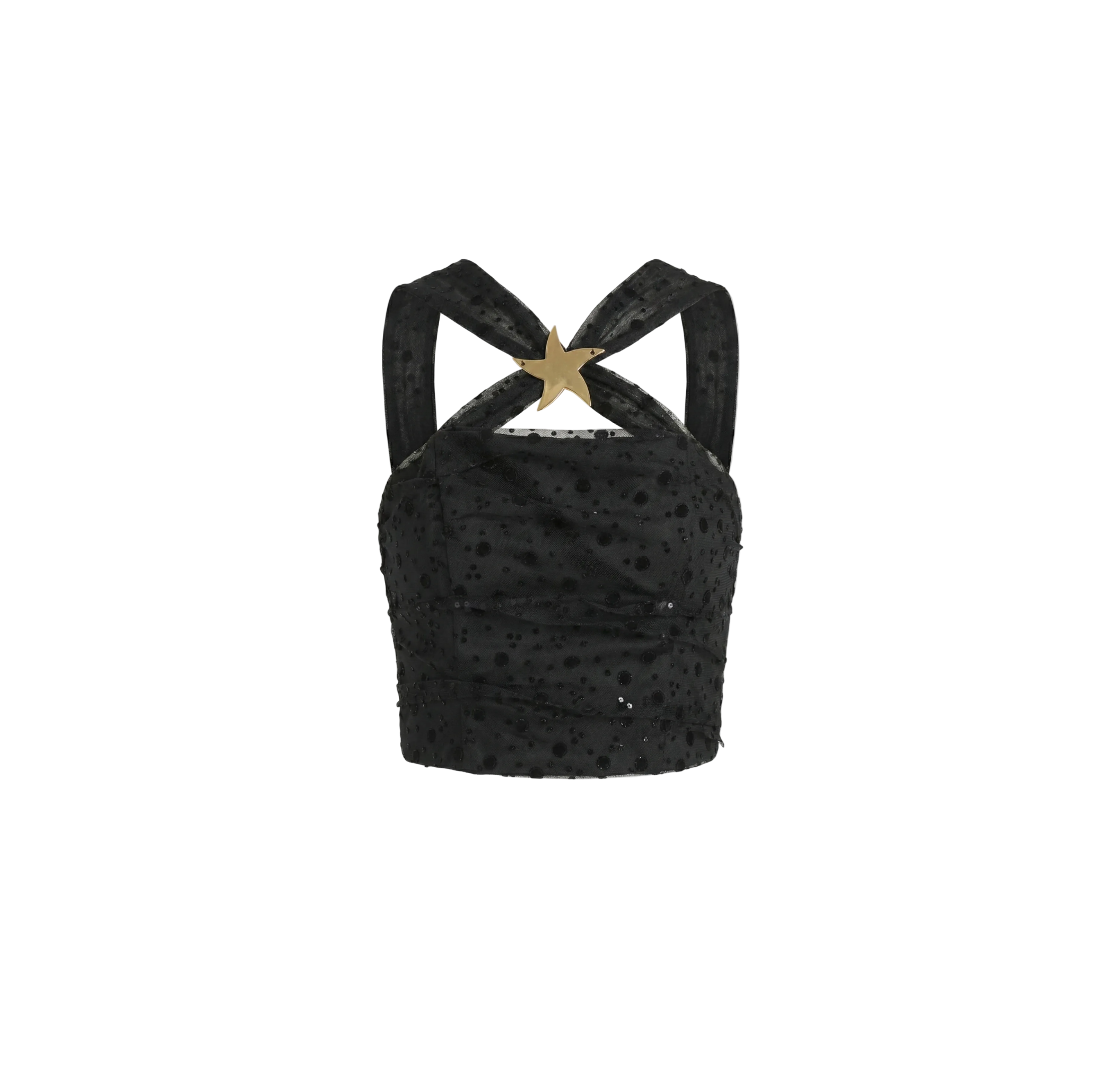 Polka Dot Tulle Star Crop Top