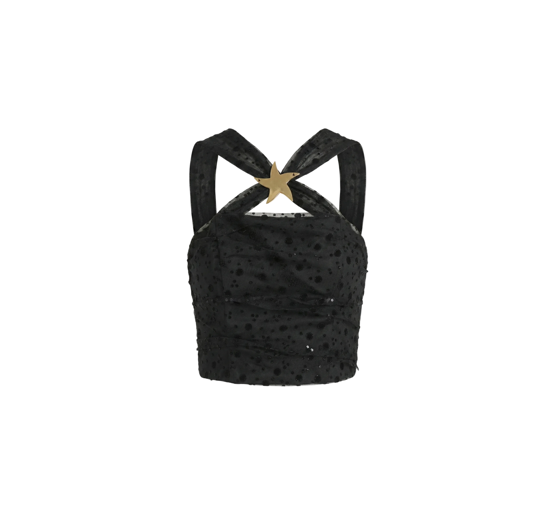 Polka Dot Tulle Star Crop Top
