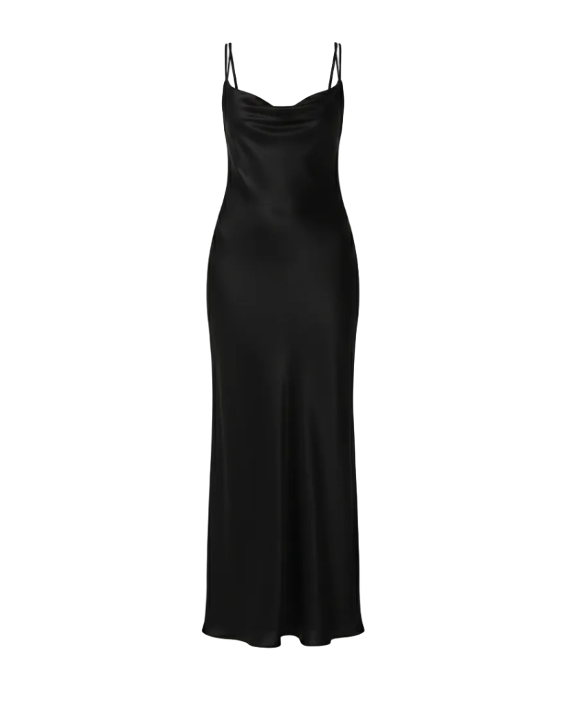 Asymmetrical Silk-Blend Maxi Dress