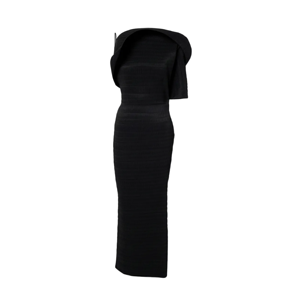 Black Sculptural Asymmetrical Dress