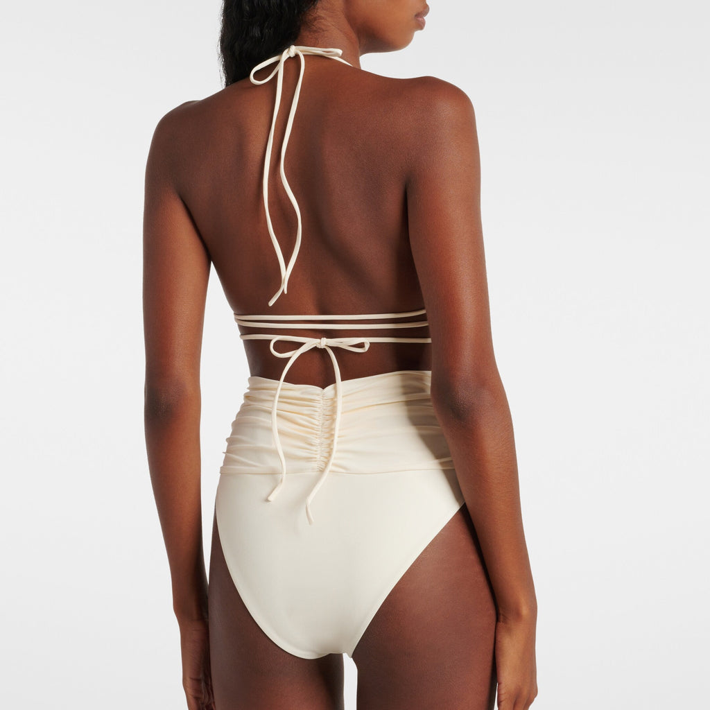 Floral Appliqué Triangle Bikini Top