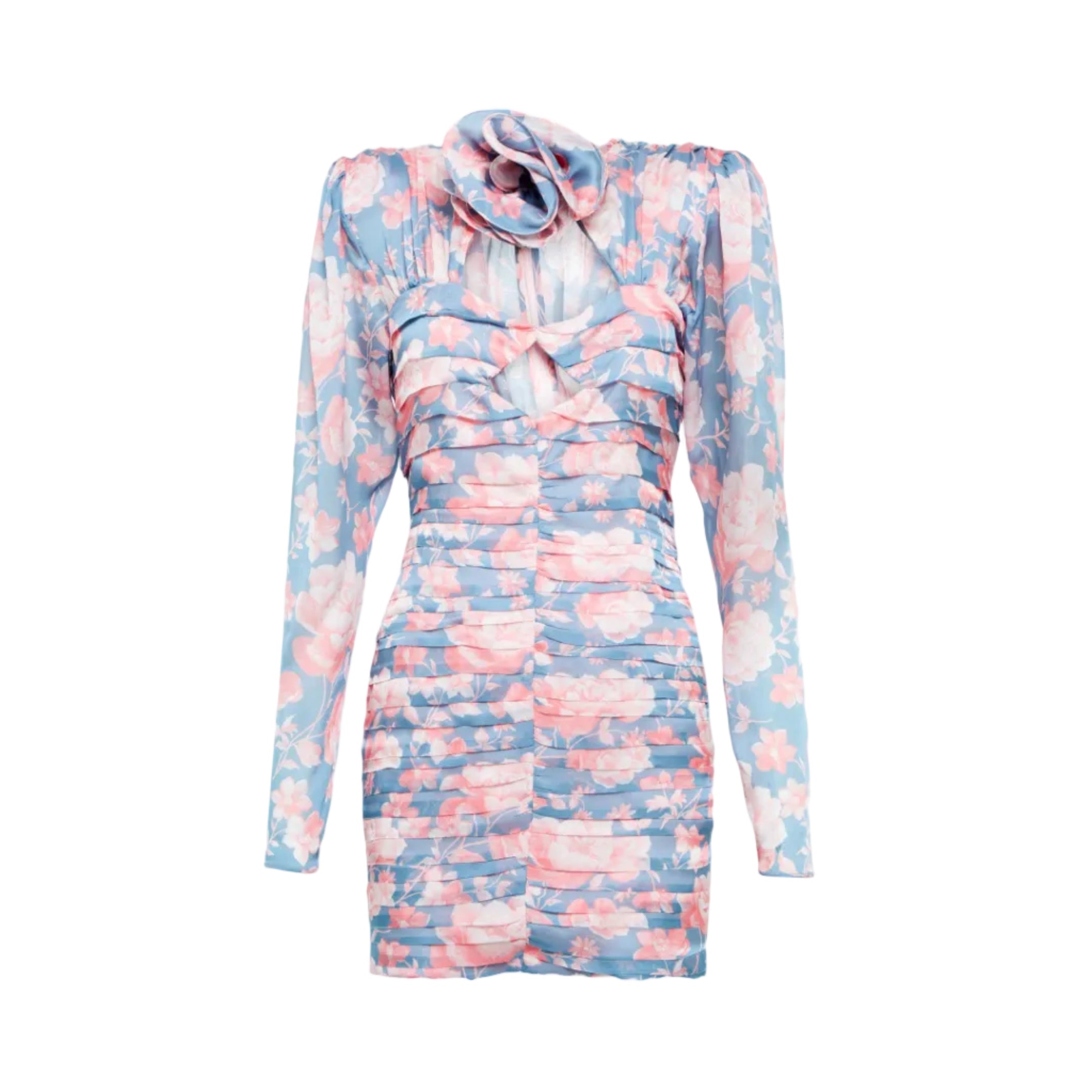 Floral Cutout Silk Minidress