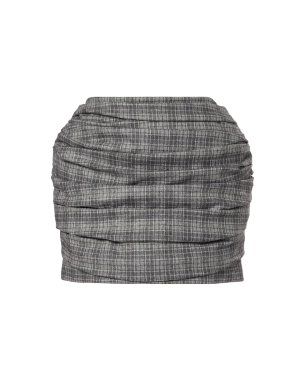 Checked Wool Miniskirt