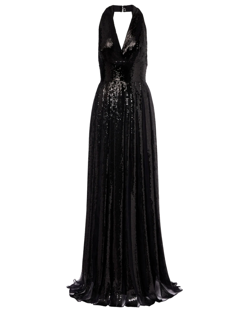 Open-Back Sequined Tulle Gown