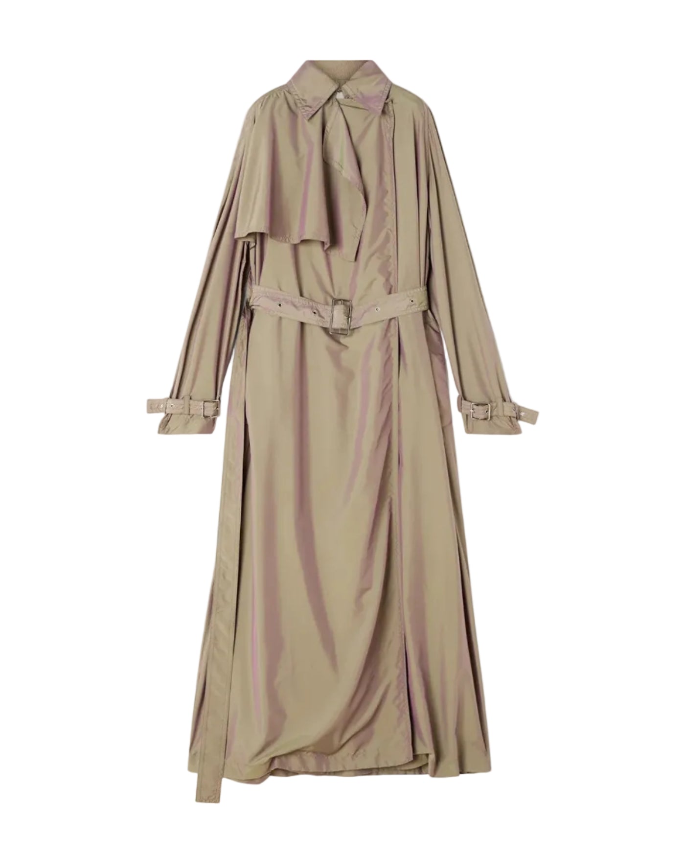 Flowing Taffeta Trench Coat
