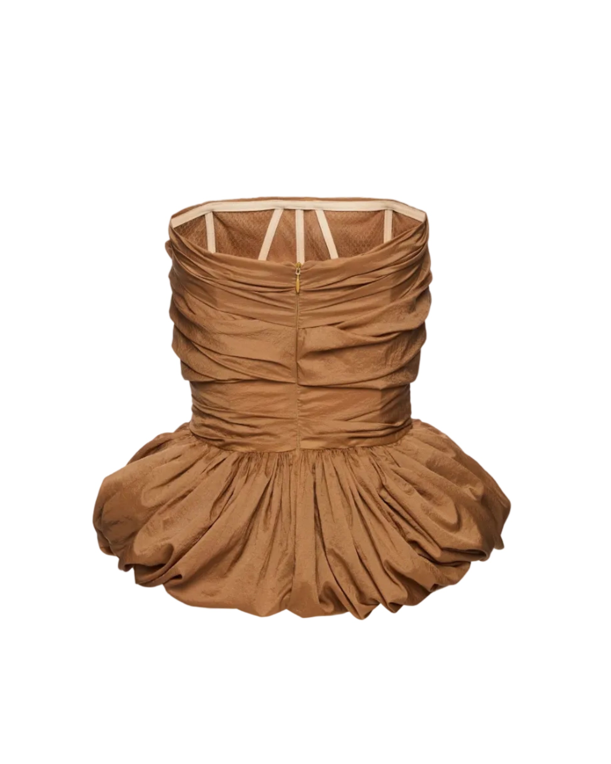Draped Linen Peplum Corset