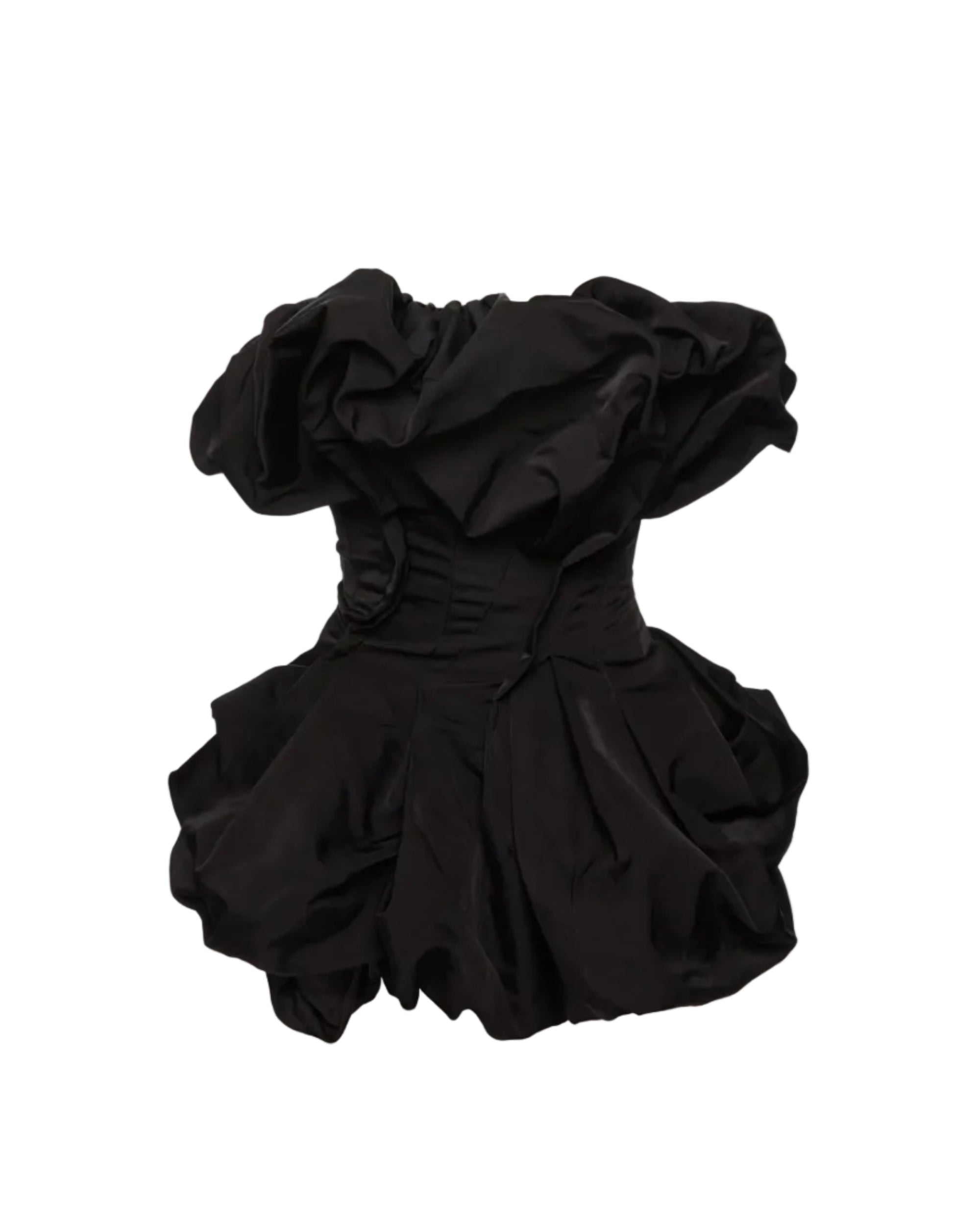 Draped Bubble-Hem Blouse