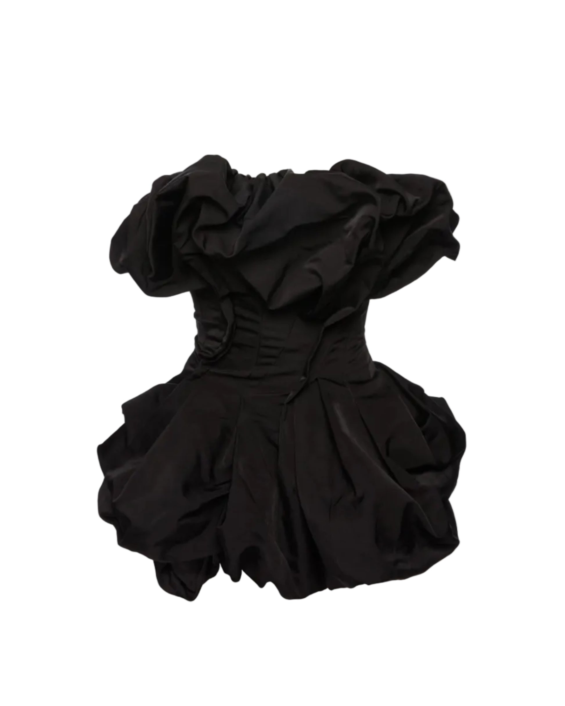 Draped Bubble-Hem Blouse